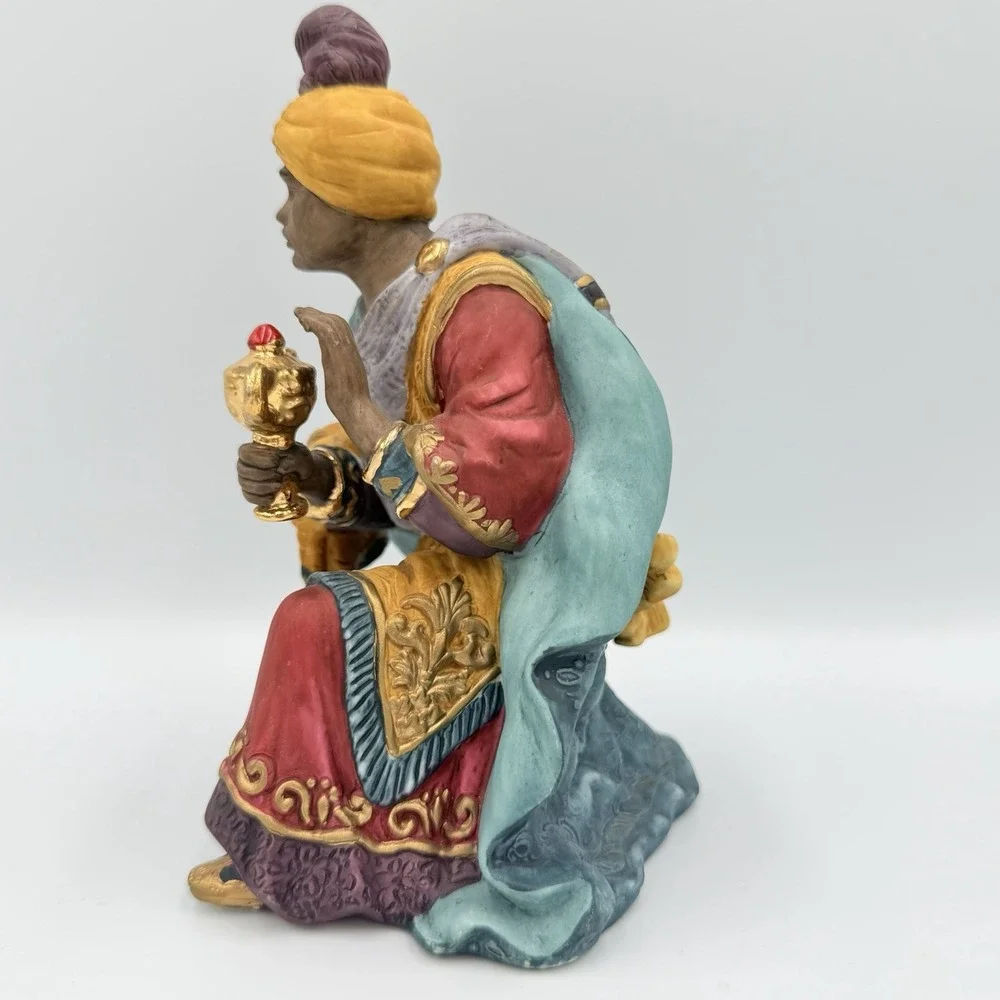 VTG‎ Nativity Wise Man Figurine Seated Magi Christmas Creche Religious Decor 8